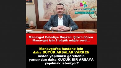 Manavgat Belediye Başkanı Şükrü Sözen Manavgat için 2 büyük müjde verdi..!